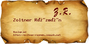 Zoltner Rézmán névjegykártya